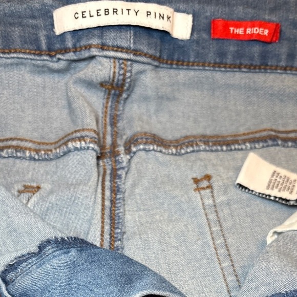 Celebrity Pink The Rider Distressed Skinny Jeans Light Wash Blue Denim Womens - Picture 3 of 5